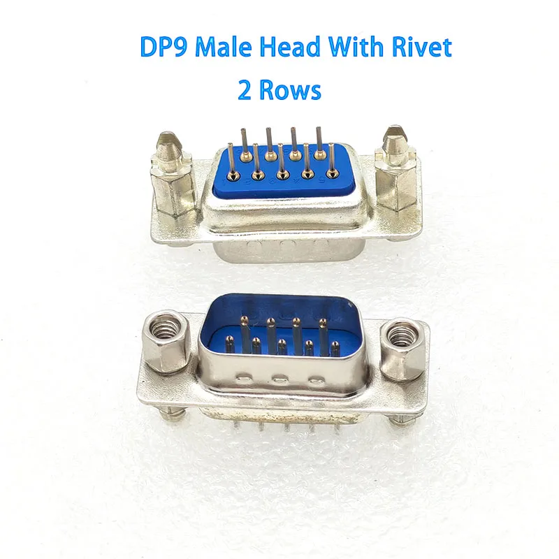 

100pcs DP9 Connector R232 Plug With Fixed Foot Screws /Harpoon DP9 Two Row Serial Port Socket Factory Wholesale