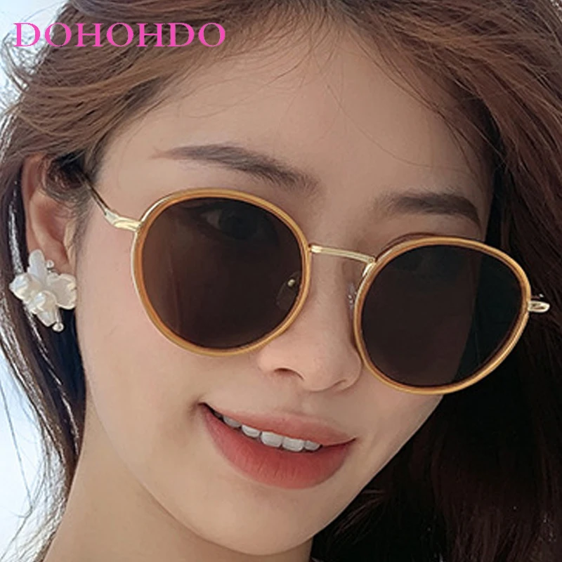 

New High Quality Retro Round Metal Sunglasses Women Men Steampunk Brand Glasses Frame Shades Fashion Eyewear Oculos De Sol UV400