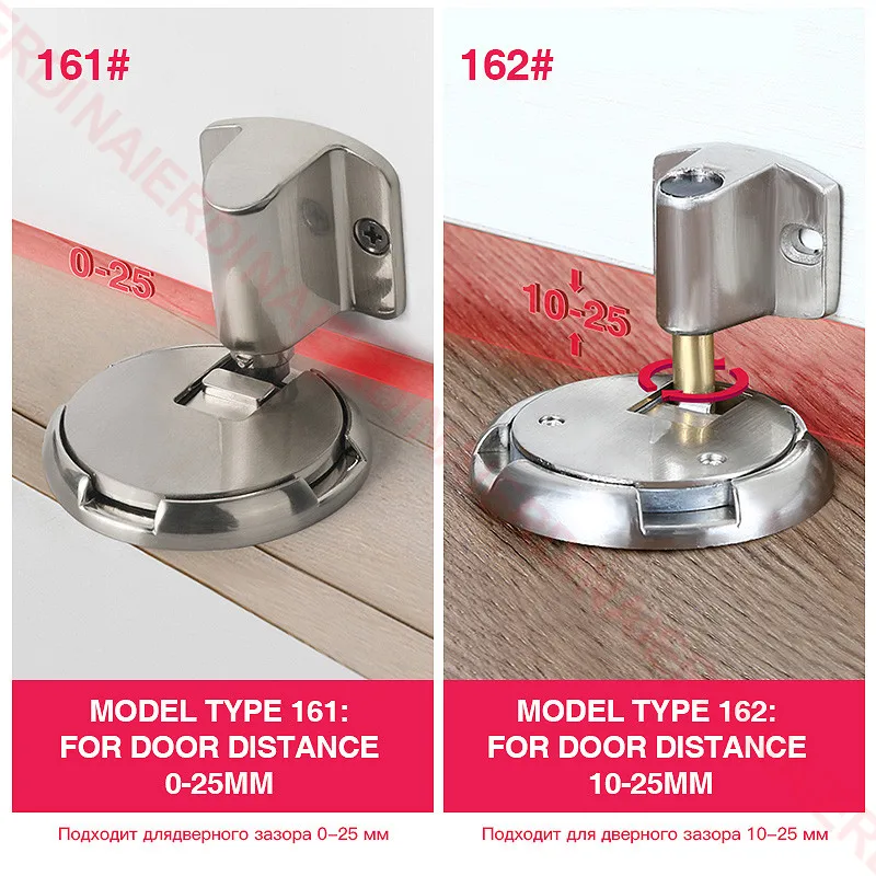 NAIERDI Windproof Door Stop Mechanical Heavy Duty Door Holder Non-punch Sticker Adjustable Door Stopper Furniture Door Hardware images - 6