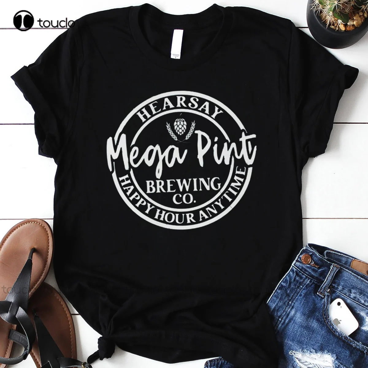 Hearsay Mega Pint Brewing Co T Shirt, Johnny Depp Hearsay Shirt Cotton Outdoor Simple Vintage Casual Tee Shirts Xs-5Xl