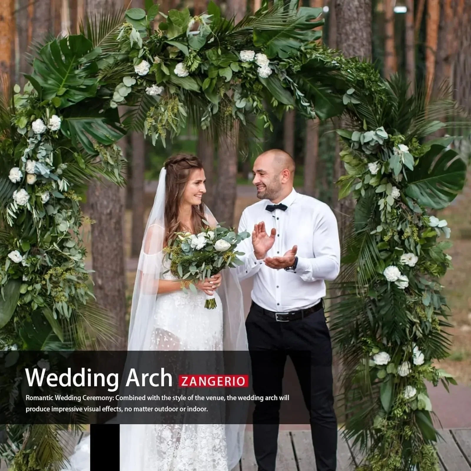 Imagem -04 - Garden Arch Treliça Escalada Plantas Arcos de Casamento ao ar Livre para Cerimônia Black Metal Jardim Interior us