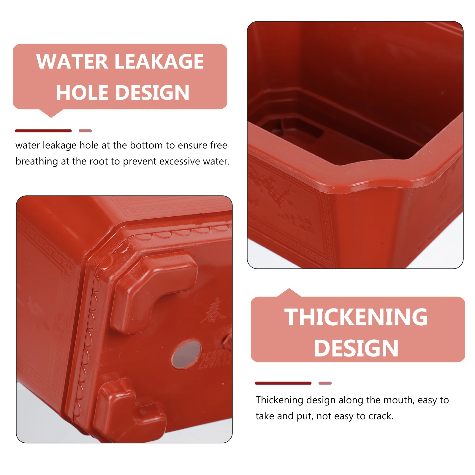 

5pcs Thickened Plastic Flower Pots Durable Vintage Design For Indoor Outdoor Garden Bonsai Planters Gardening Pot Flower Planter