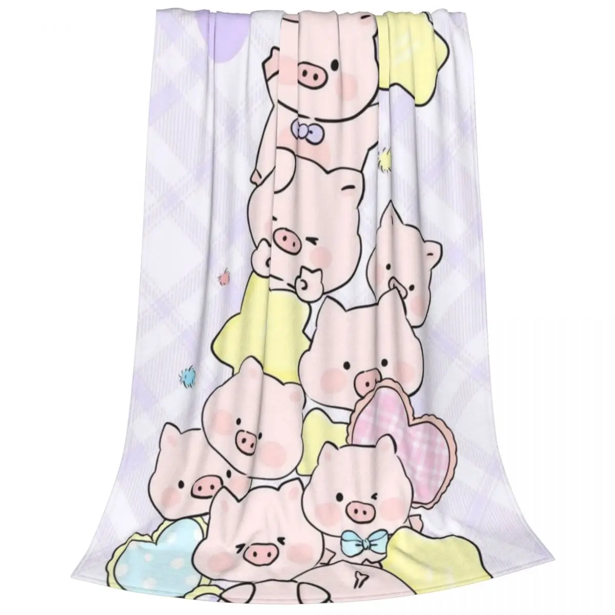 Cute Piggy Lulu Blanket Flange Textile Decor Portable Super Soft Throw Blankets for Home Office Plush Thin Quilt