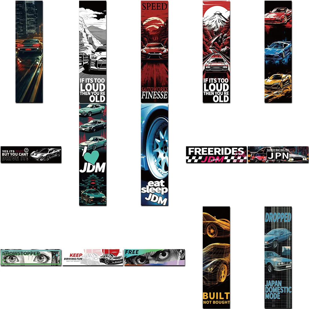 15/30Pcs Jdm Racing Car Labels Stickers Cool Decals for Laptop Skateboard Bike Motorcycles Decoration Graffiti Sticker Toys