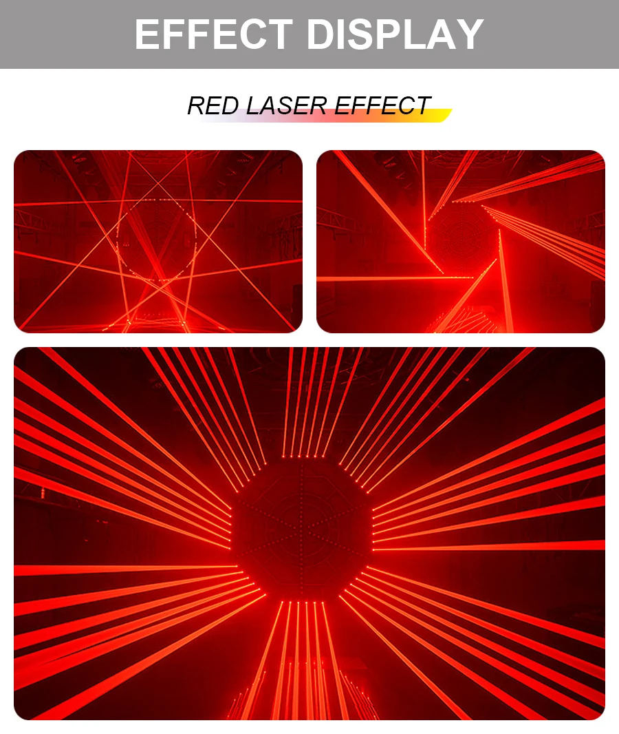 6X500mW Moving Head Laser Strahl Licht Voll Farbe RGB 3in1Projektor DMX512 DJ Beleuchtung Für Bühne Party disco Weihnachten Hochzeit Mus – Detail 9