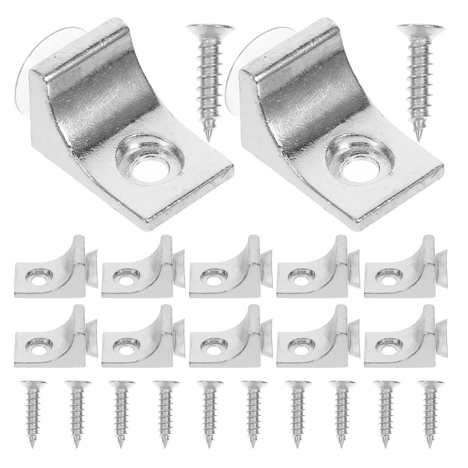 20pcs Shelf Brackets Heavy Duty Metal Corner Brace For Glass Shelf Fixing Support Wall Mounting Right Angle Bracket Zinc Alloy