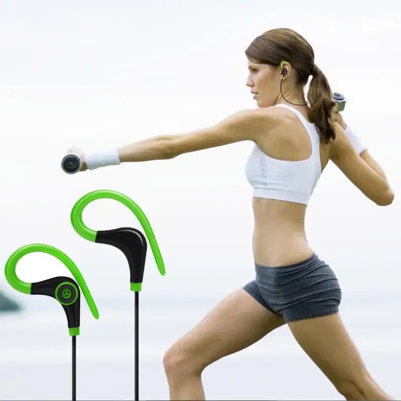 Sport Running Gym Earphone Headphone Ear Hook With Mic For Various Phones Bluetooth-compatible Earphone Sport Music Headphones