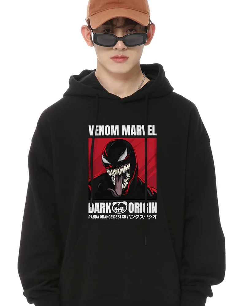 

Мужская толстовка с капюшоном Marvel Venom Spider Man, новинка 2023 года, осенняя периферийная одежда в стиле аниме, куртка с капюшоном, одежда для мальчиков