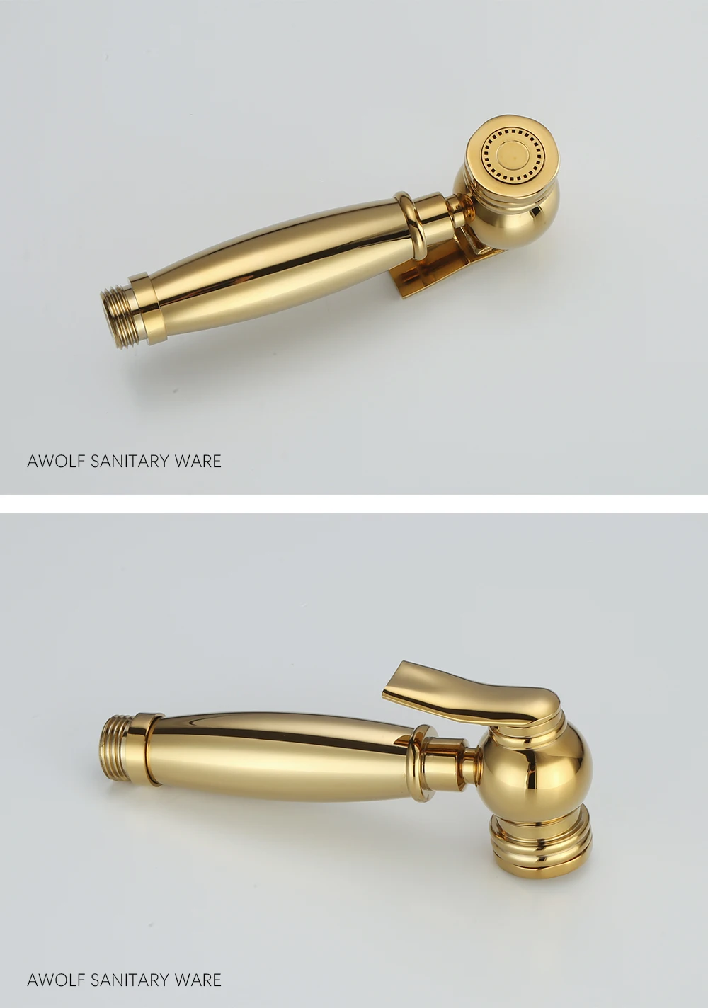 Awolf Titanium Gold Handheld Toilet Bidet Sprayer Solid Brass High Pressure Hygienic Shower Head Shattaf Set Bidet Faucet AP2107