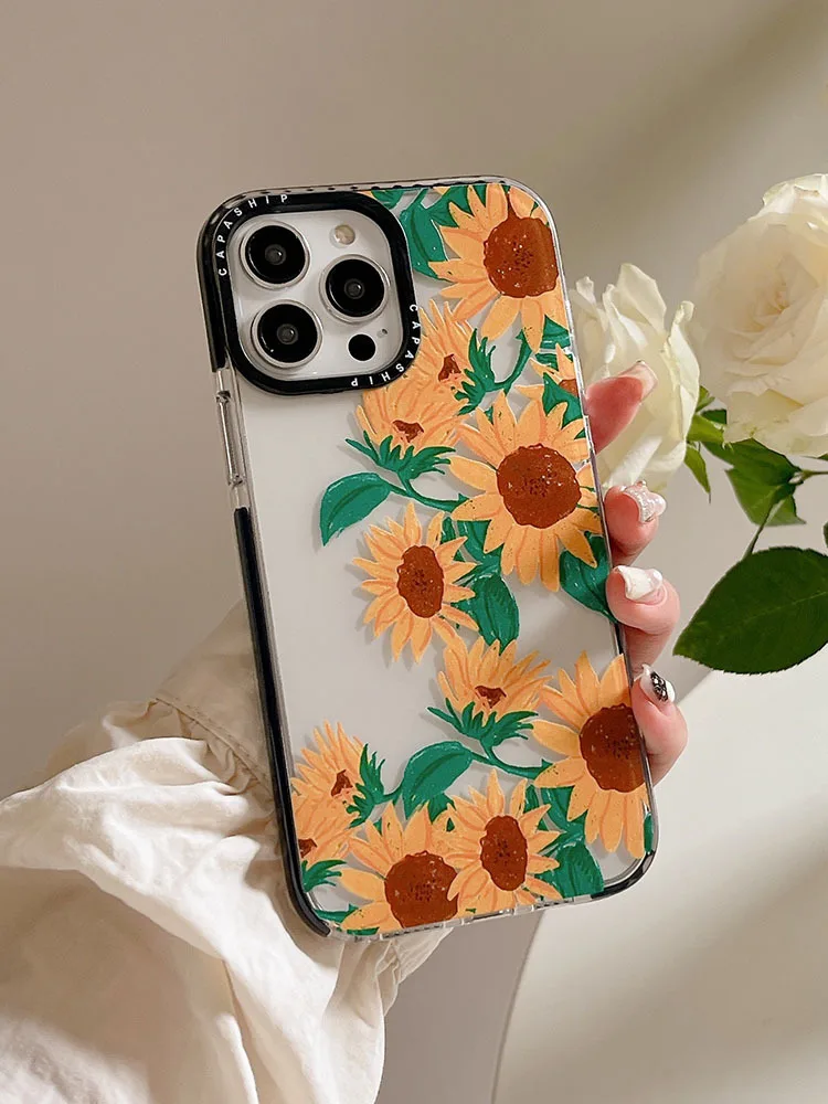 Daisy Chrysanthemum Case For iPhone 15 14 13 12 11 Pro X XS XR Max 7 8 Plus SE 2020 2022 Clear Soft TPU Shockproof Back Cover