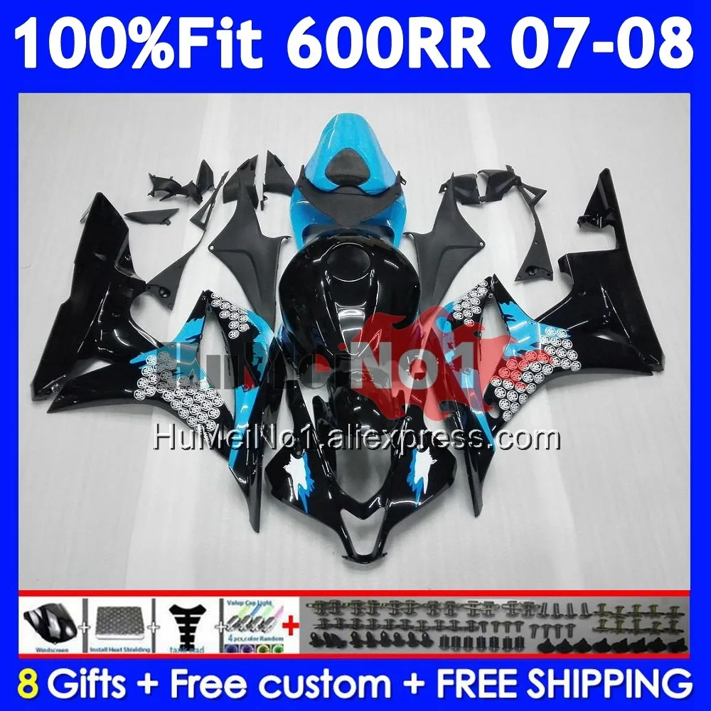 Injection For HONDA CBR 600 RR CC 600RR Graffiti blue 600F5 CBR600RR 42No.5 CBR600F5 600CC CBR600 RR F5 2007 2008 07 08 Fairing