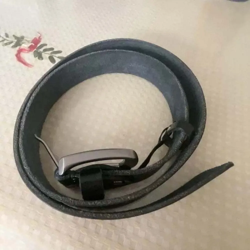 أزياء سبائك الرجال حزام عريض الملمس مربع مشبك حزام جلد طبيعي البني دائم الجينز حزام حلية