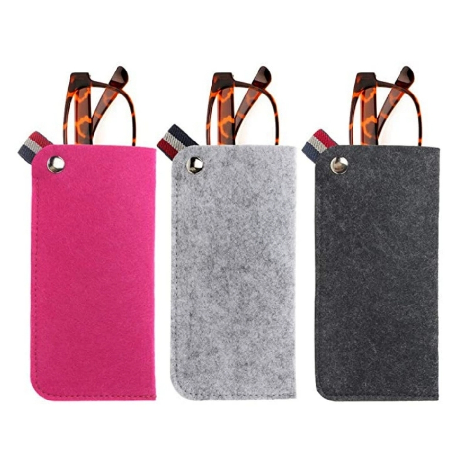  Wool Felt Portable Bag for Reading glasses Student Sun Glasses Pouch Outdoor Portable Sunglasses Bag for Eyeglasses ID card bag 