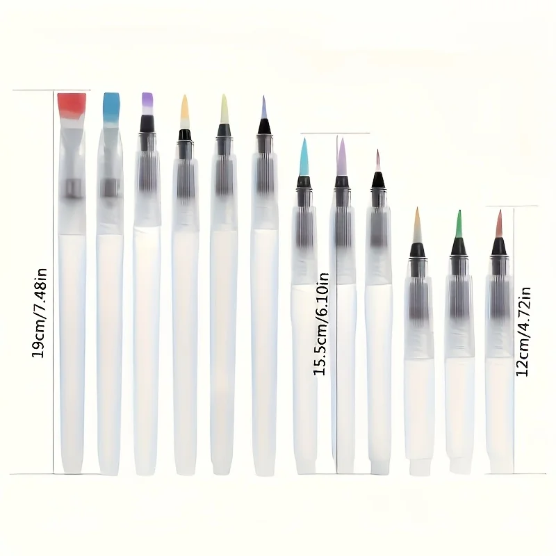 12/24pcs Watercolor Brush Pens Set, Super Easy To Use And Fill Water Brush Pens, Watercolor Paint Pens, Water Soluble ColoredPen