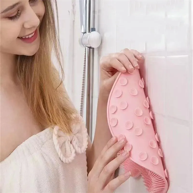 Silicone Back Washer With Suction Anti Slip Pad For Washing Foot Pads, Which Can Soothe And Exfoliate