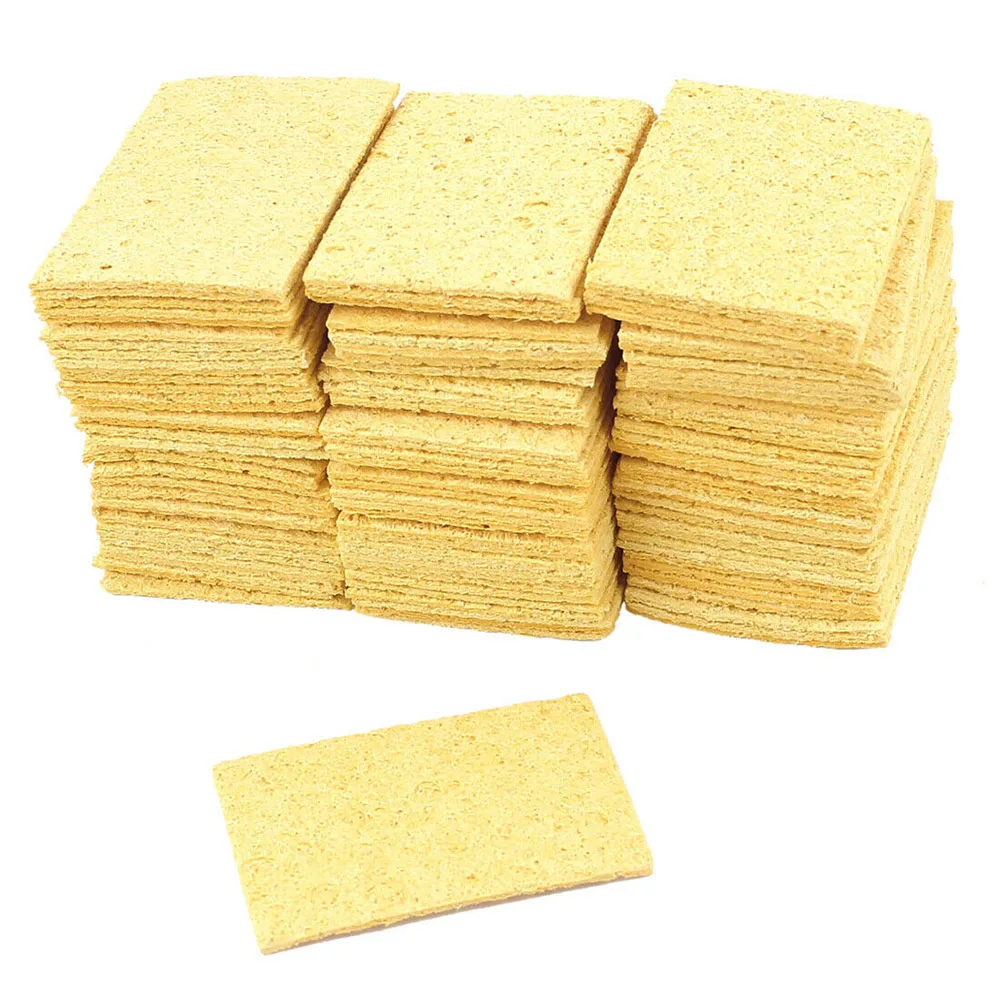

Equipment Soldering Iron Sponge Pads Solder Welding Workshop Yellow 100pcs Cleaner Cleaning High Quality Hot New