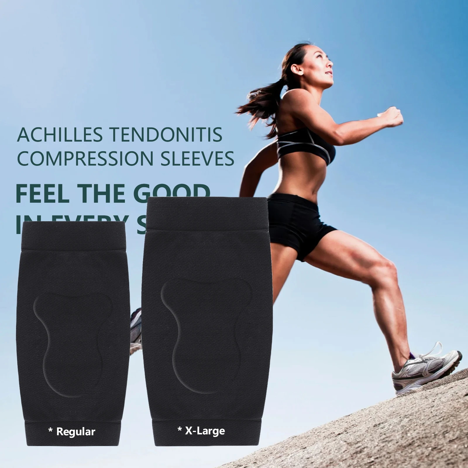2Pcs/pair Achilles Tendon Heel Protector Gel Heel Socks Compression Padded Sleeve Socks Relieve Bursitis Tendonitis Tenderness