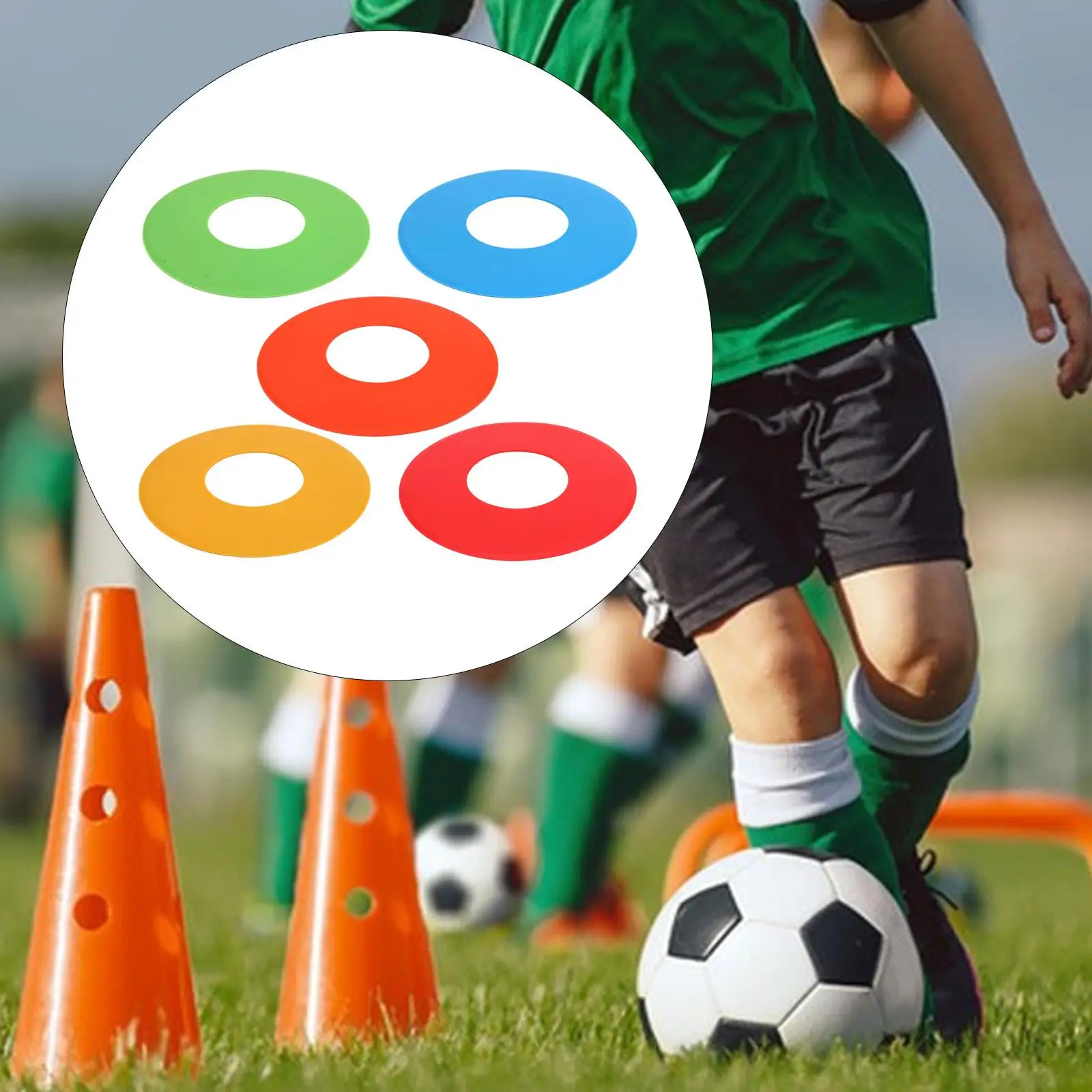 5 stuks markers platte schijven markers praktijk voetbalveldmarkering apparatuur snelheid antislip obstakels voetbaluitrusting