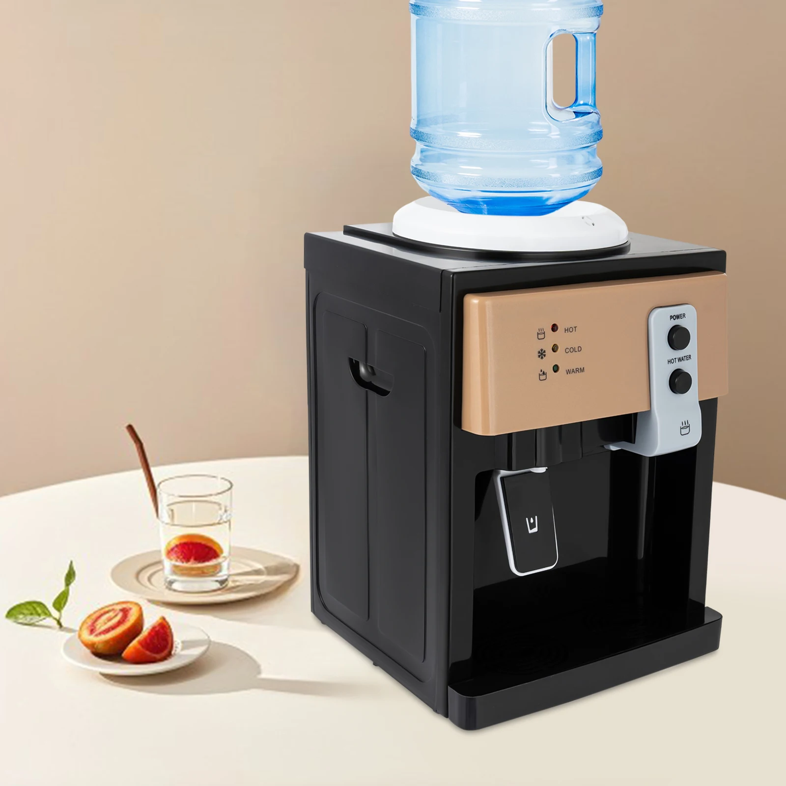 

Countertop Water Cooler Dispenser Hold 1.2-5 Gallons Buckets with Three Light Indicators for Bedroom Livingroom Kitchen Office