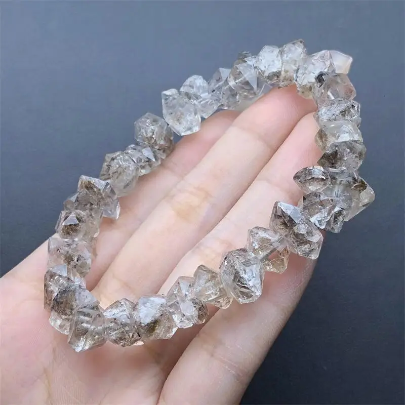 Natural Freeform Herkimer Diamond Bracelet Women Fashion Jewelry Yoga Meditation Bangads Crystal Christmas Present 1PCS