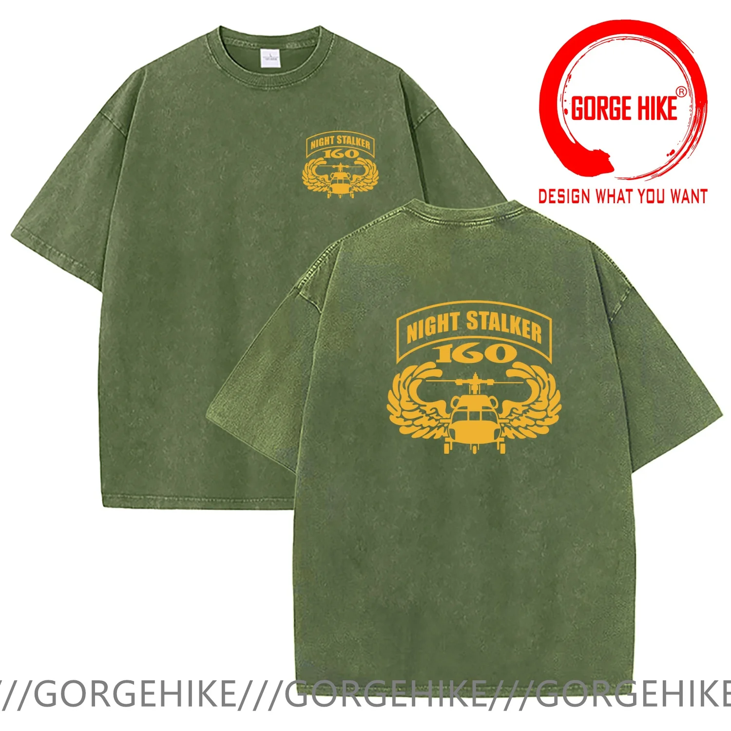 Vintage Washed Cotton T-Shirt Funny Designer US Army Airborne 160th Special Operations Aviation Regiment front T Shirt Men Fashi