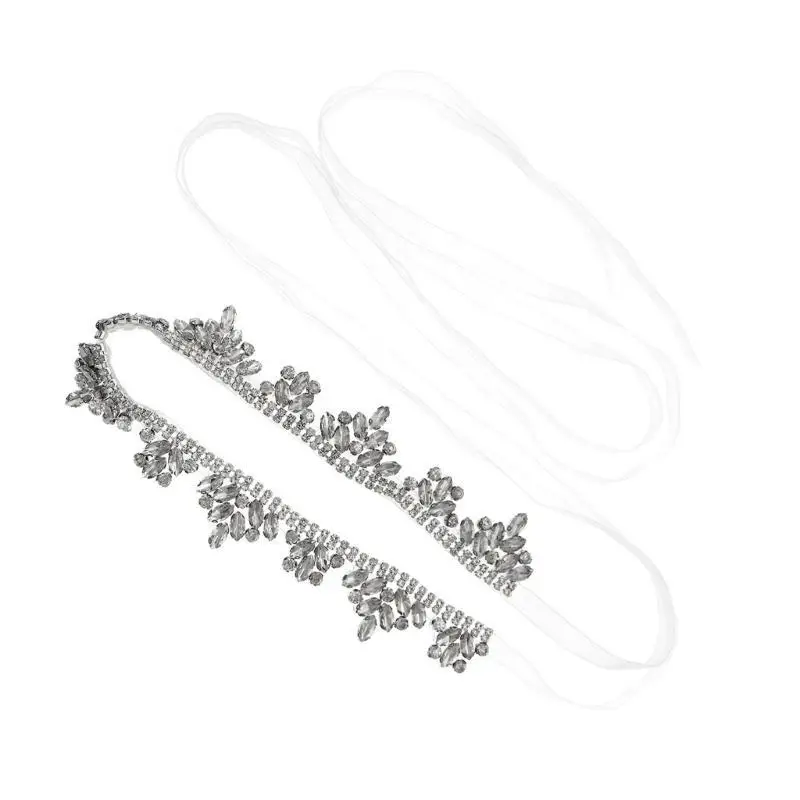 

31BB Glittering Bridal Belt Crystal Rhinestones Sash Belt for Wedding Evening Dresses