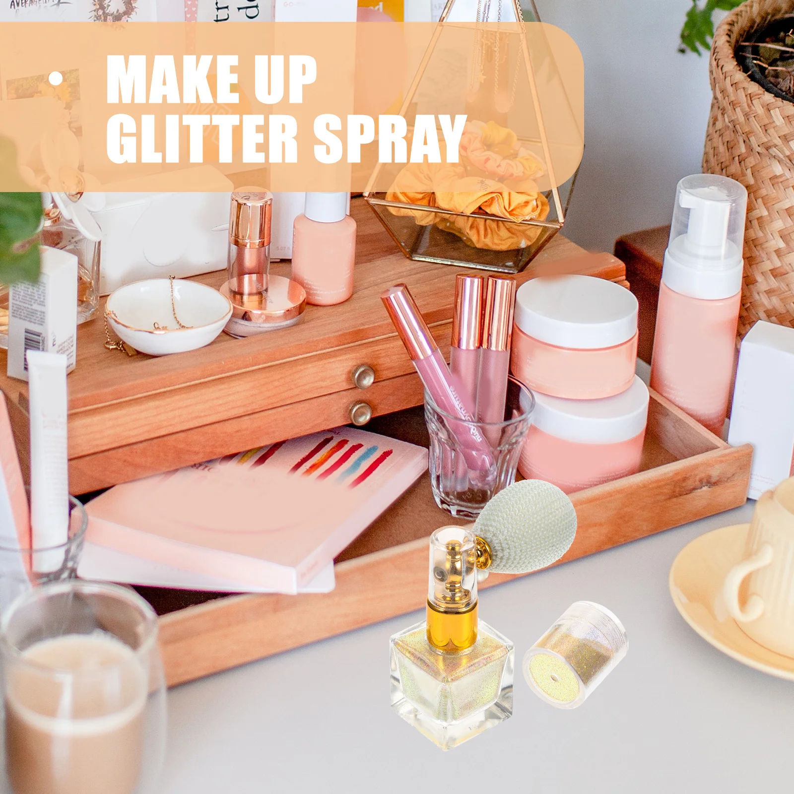 ハピナリー グリッタースプレー ファインシマーメイクアップ ポータブルコンパクトフォーミュラ