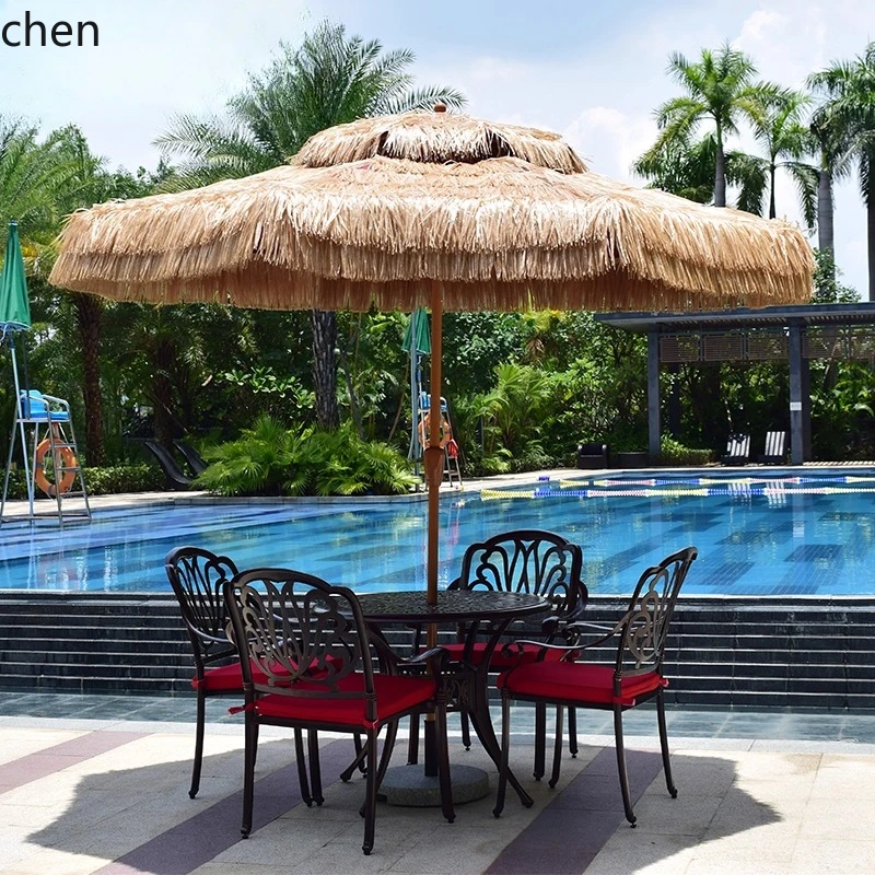 Parasol Central Pillar Garden Terrace Balcony Outdoor Leisure Simple Household Large Sun Umbrella