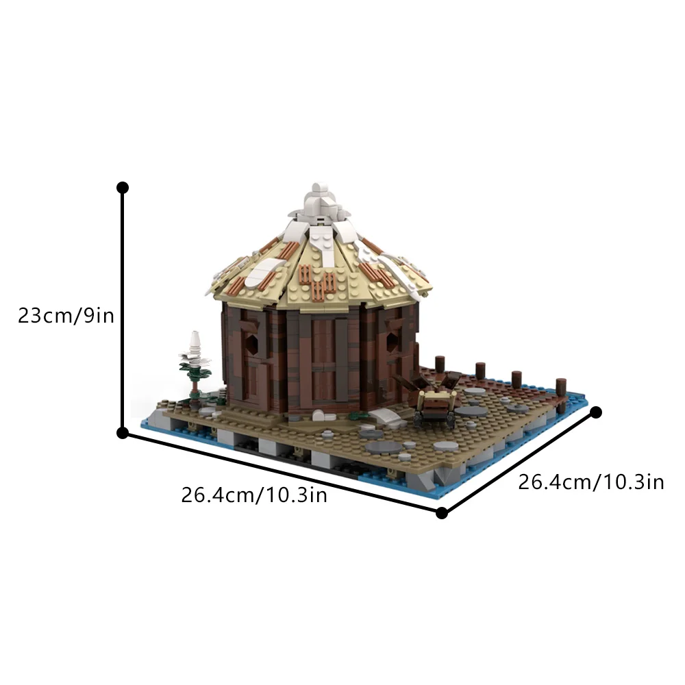 Gobricks MOC Viking Village Expansion Storage Hut Building Blocks Model Medieval Village Tribe Architecture Bricks Toys Kid Gift