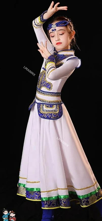 Stroje do mongolskich tańców dla dzieci, stroje mongolskie, stroje etniczne, mongolskie szaty