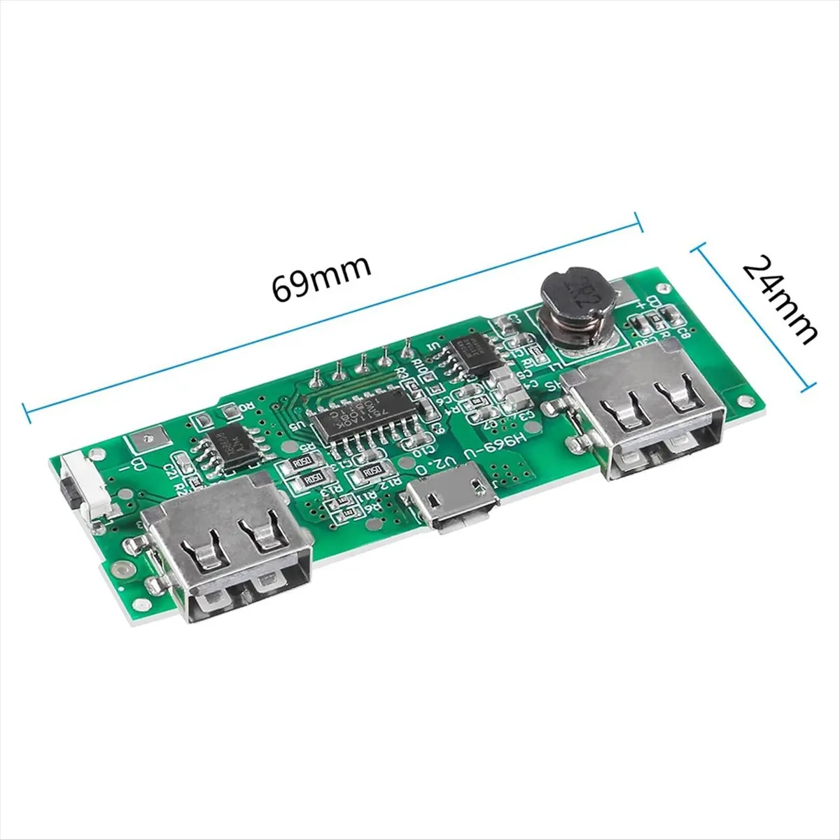 Punctual- 6PCS 18650 Charging Board 18650 Charger Board Dual USB 5V 2A 1A Mobile Power Bank Module Lithium Battery Charger Board