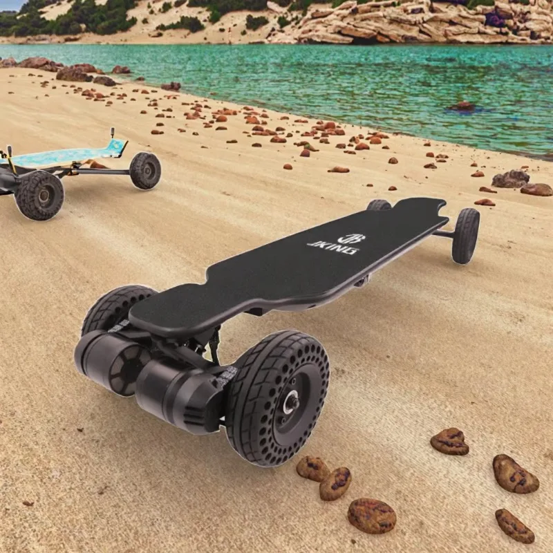 Dupla correia de 40 km/h skate elétrico off-road piso de montanha 20 km faixa 6 polegadas material transporte direto opções personalizadas