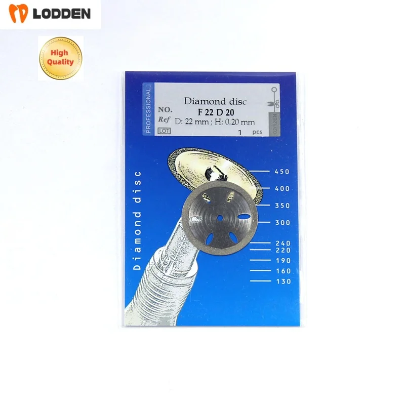 Lodden Dental Diamantscheiben, 0,15/0,19/0,20/0,3/0,4 mm, ultradünne, seitliche Körnung, Trennscheiben-Werkzeug, 10 Stück Dentallabscheiben
