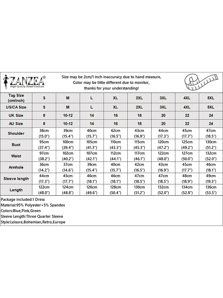 2025 ZANZEA Donna Autunno Abito stampato floreale Camicia di moda Abito Vintage Risvolto Manica 3/4 Vestito estivo Casual Caftano Robe Femme