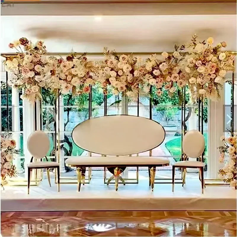 4PCS Wedding Party Backdrops  Flower Favors Arch Column Stand Plinth Decoration Background Prop Balloon Banner Sign Display Rack