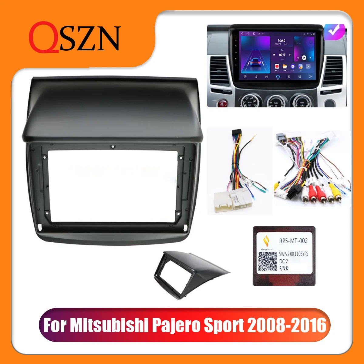 9 Inch Car Radio Fascias For Mitsubishi Pajero Sport 2 L200 Triton 2008-2016  Auto Stereo Installation 2 Din Panel Dash Frame