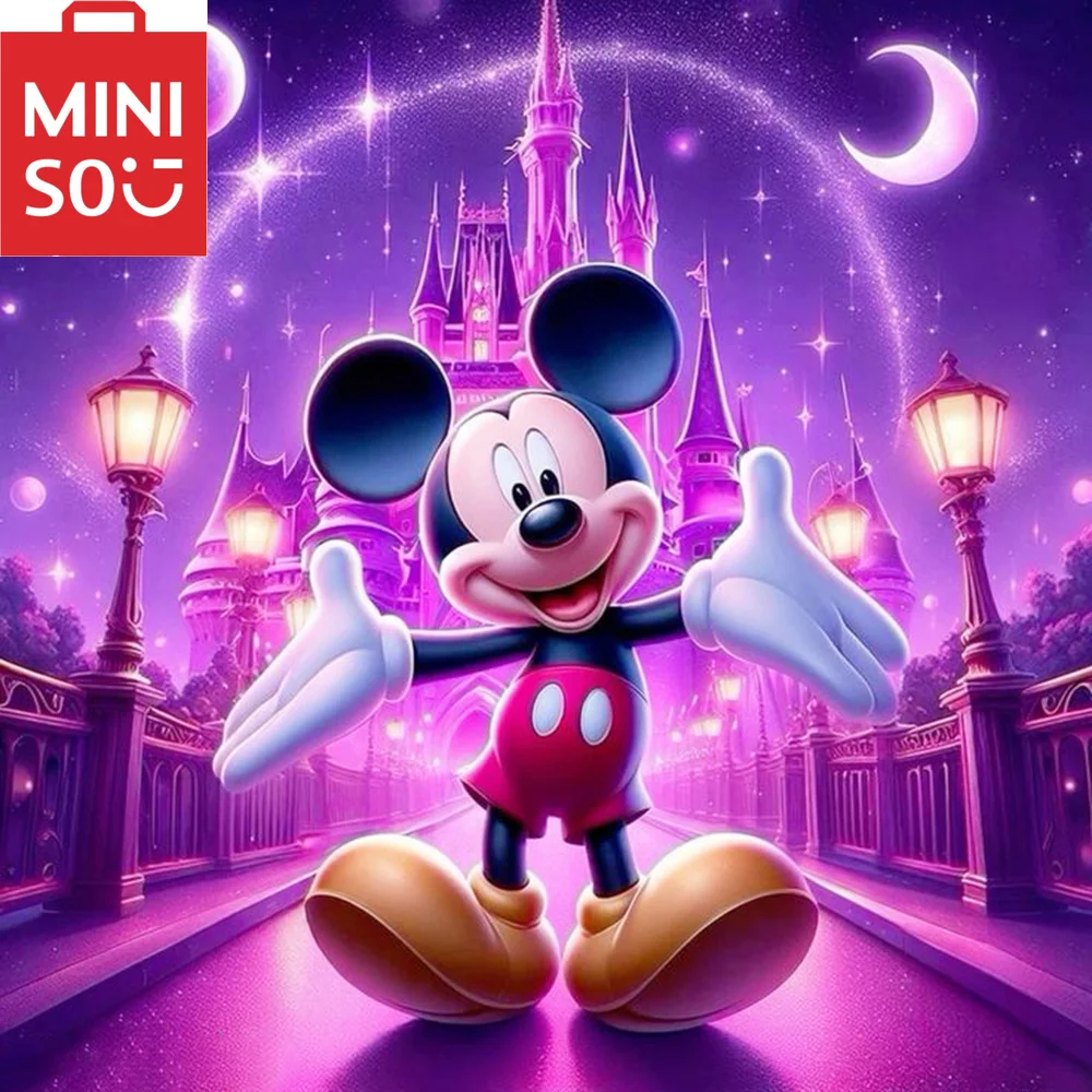 

MINISO картина маслом по номерам Дисней мультфильм Микки Маус украшение дома живопись стены спальня декор комнаты подарок рамки