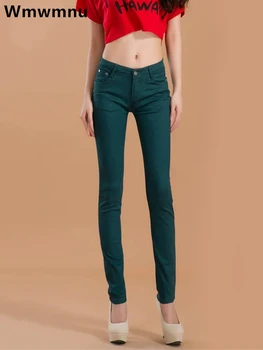 여성의 섹시한 로우 라이즈 청바지 캐주얼 스트리트웨어 스키니 데님 바지 스트레치 청바지 펜슬 Vaqueros 16 색 빅 사이즈 Kot Pantolon
