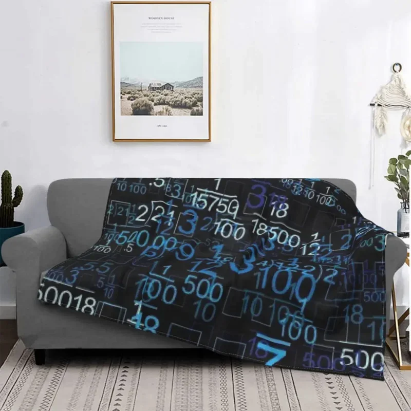 Hacker Code Binary Code Blankets Comfortable Soft Flannel Winter Geek Science Computer Throw Blanket for Couch Travel Bedroom