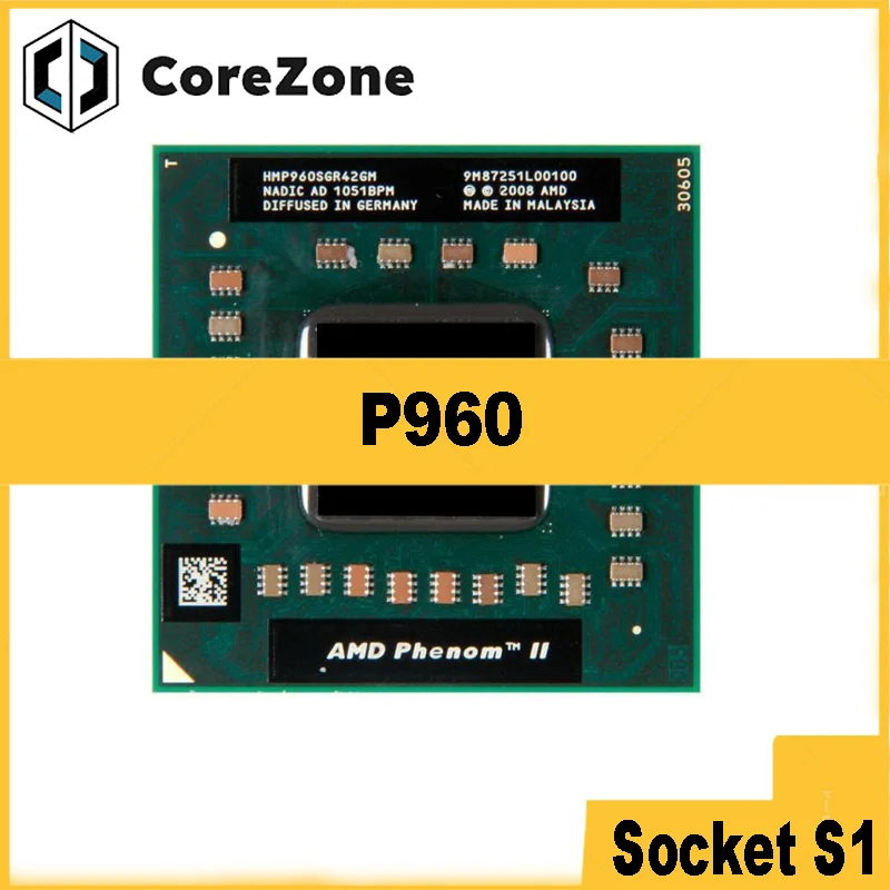 Usado Phenom II Quad-Core Mobile P960 1,8 GHz Quad-Core Quad-Thread CPU HMP960SGR42GM Socket S1