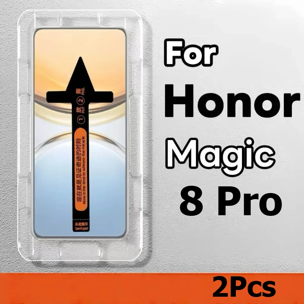 

2Pcs Easy Installation Tempered Glass For Honor Magic 8 Pro Screen Protector Glass For Honor Magic 8 Pro