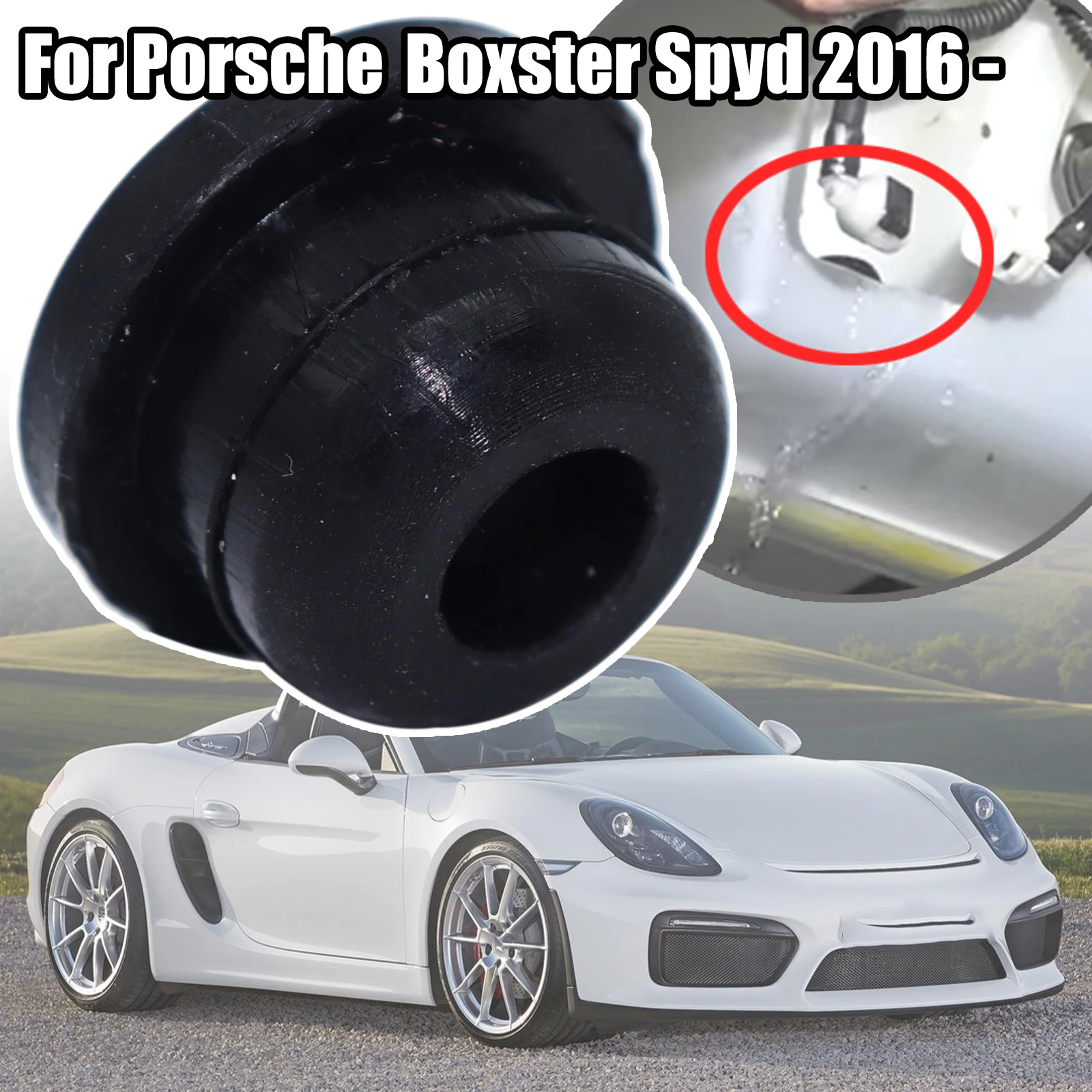 

For Porsche Boxster Spyd 2016 - 981 2012 Windscreen Washer Headlight Pump Seal Water Reservoir Gasket Mount Rubber Cap Clip Plug