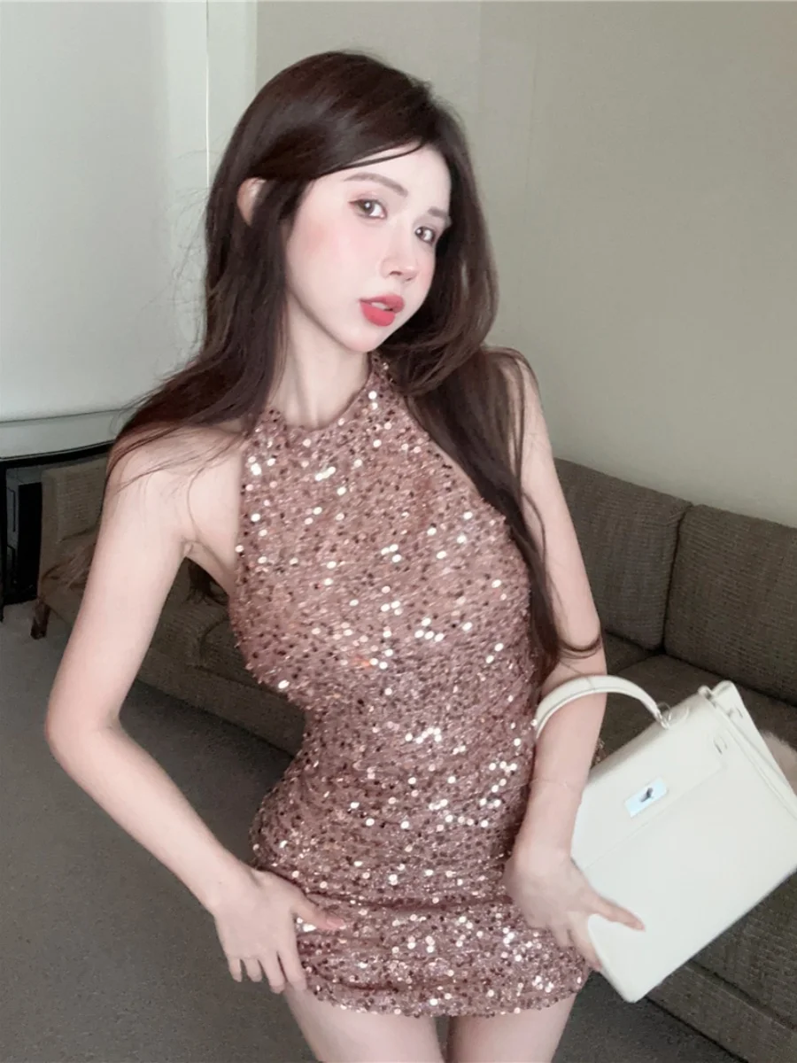 تنورة Injun Sequin Nelace مستديرة Ne Dr Ele Spicy Girl Faionable للخريف الجديدة للنساء