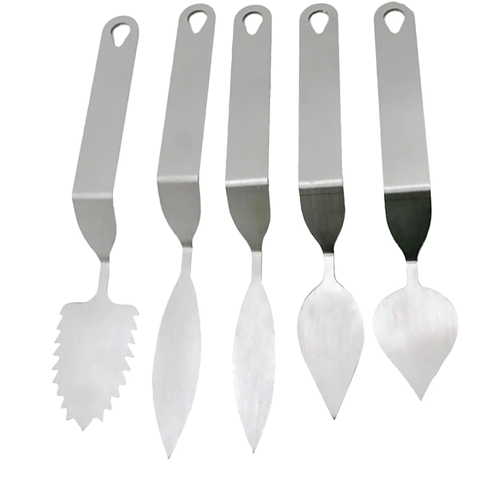 

5pcs Knife Baking Tool Small Shape Leaf Chocolate Spatula Molds Candy Stainless Steel Multifunctional