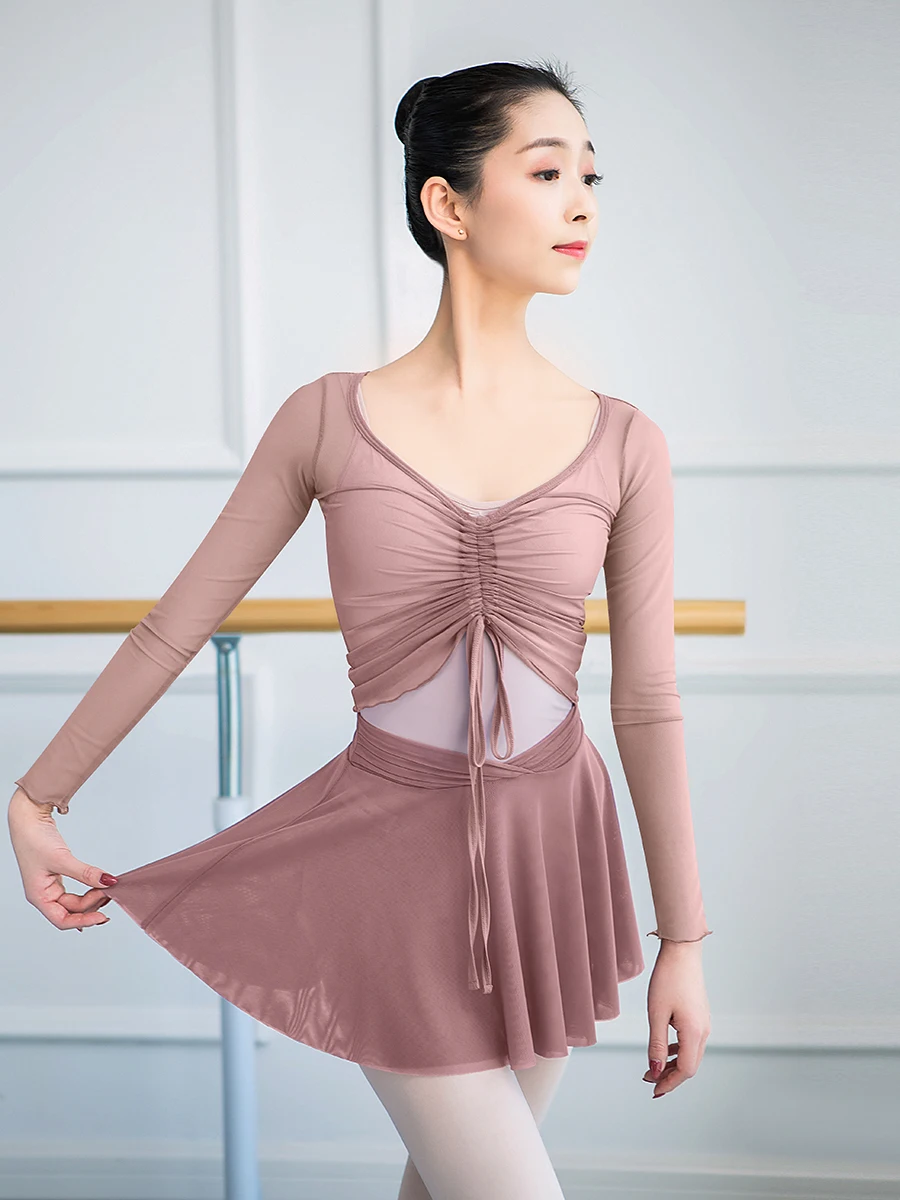 여성용 단색 체조 상의 발레리나 레오타드 댄스웨어 크롭 탑 발레 재즈 무대 공연 운동복