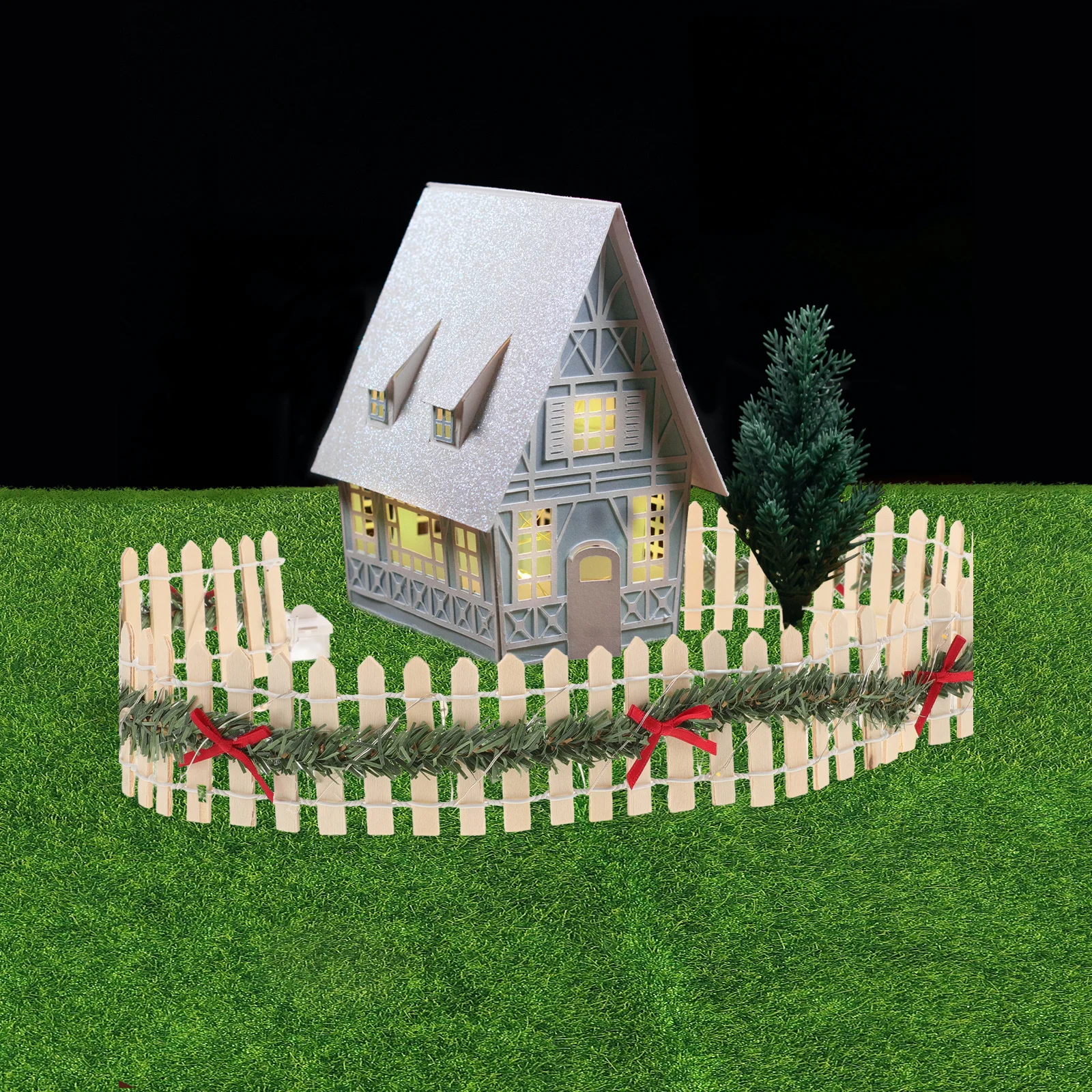 

Miniature Wooden Garden Fence Decorative White Small Fence for DIY Fairy Garden Micro Landscape Outdoor Decoration