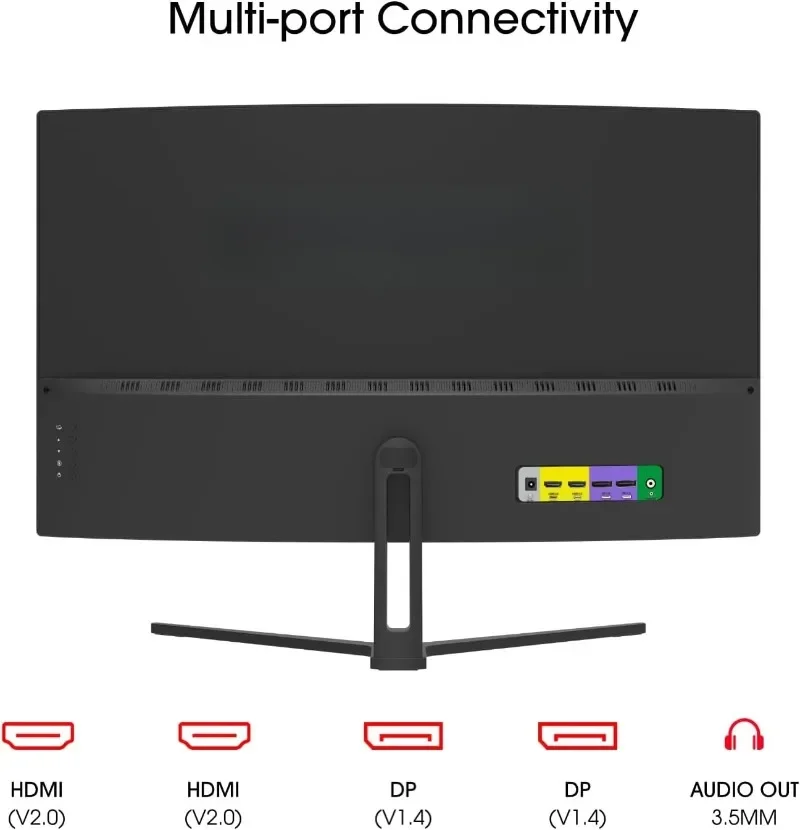 شاشة ألعاب منحنية 32 بوصة محرك الأقراص يصل إلى 240 هرتز DisplayPort 165 هرتز 144 هرتز FreeSync مكبرات صوت مدمجة، آلة
