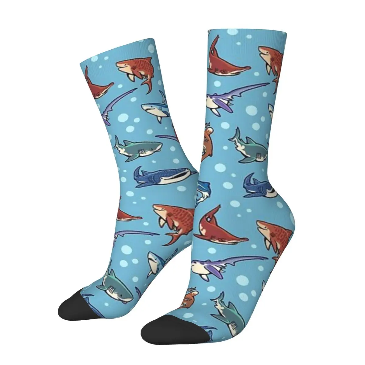 Sharks In The Light Blue 3D Printing Socks Customized Socks Gift Wife Husband Customized Socks