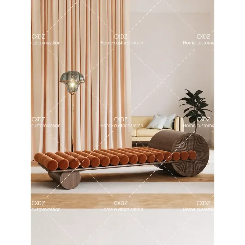 Nordic Light Luxury Solid Wood Bedside Stool Wabi Style Simple Home Shoe Change Stool Hotel Bed and Breakfast Bench