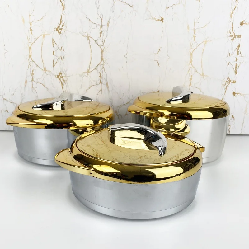 Sample Luxe 3 Stks/set Thuisgebruik Geïsoleerde Rvs Hot Pot Voedsel Warmers Braadpan Container